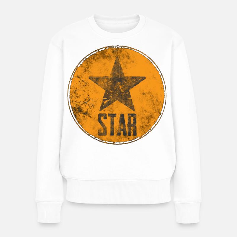 Étoile rustique avec motif « STAR » - Pull Premium bio Femme - blanc