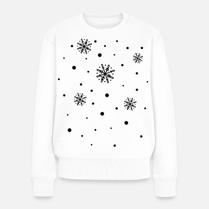 Schneeflocken, Winter, snowflakes - Frauen Premium Bio Pullover - Weiß