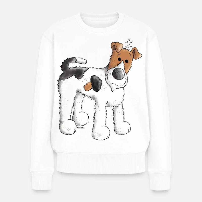 Foxterrier - Fox Terrier - Hund - Frauen Premium Bio Pullover - Weiß