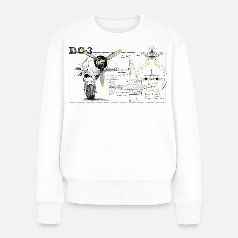 DC-3 - Pull Premium bio Femme - blanc