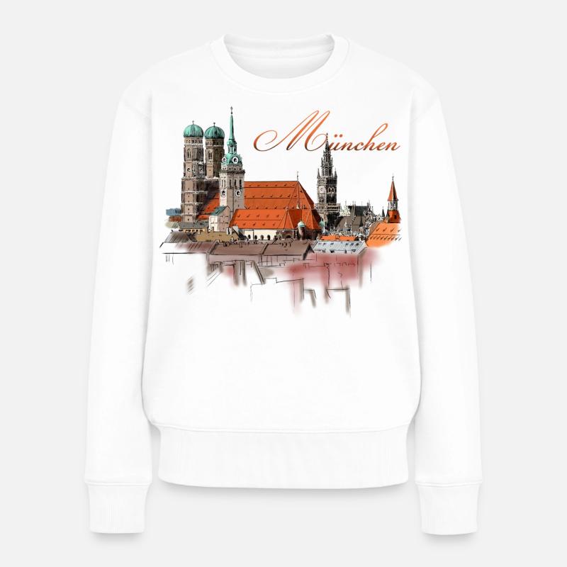 München - Frauen Premium Bio Pullover - Weiß