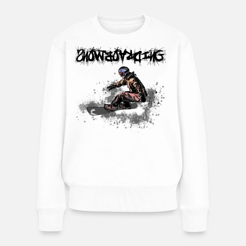 Snowboarding - Frauen Premium Bio Pullover - Weiß