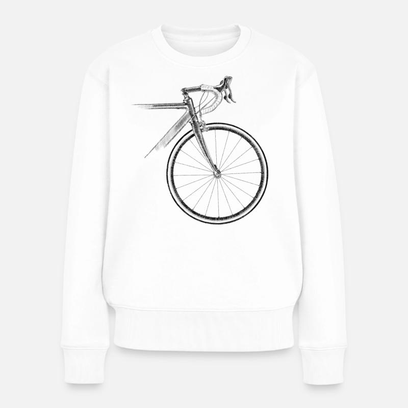 Rennrad - Frauen Premium Bio Pullover - Weiß