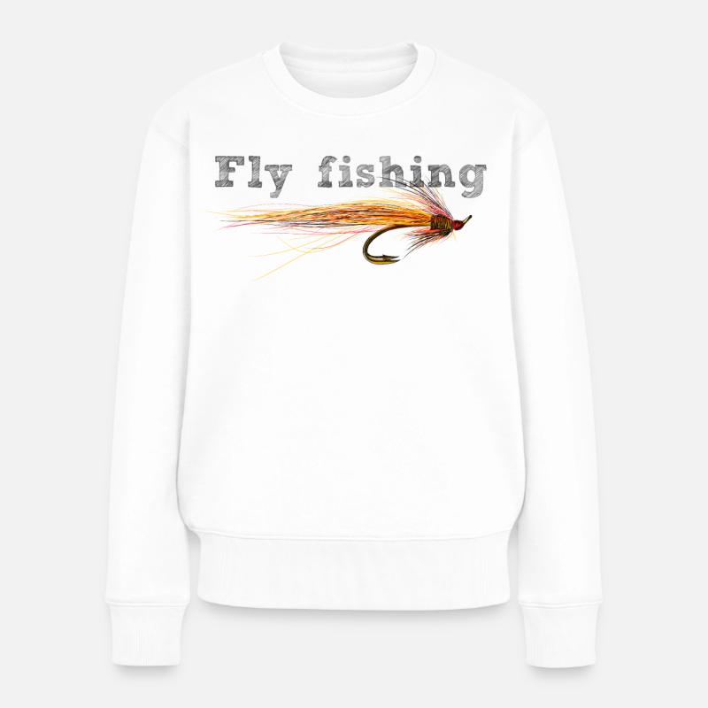 Fly fishing - Frauen Premium Bio Pullover - Weiß