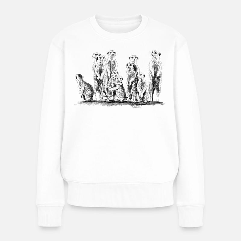 Erdmännchen - Frauen Premium Bio Pullover - Weiß
