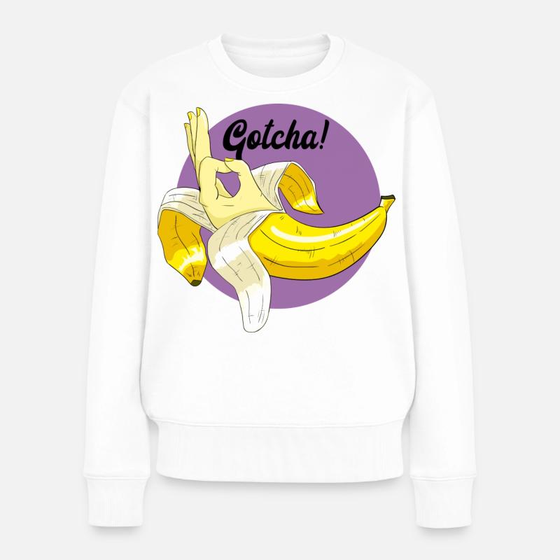 Bananentrollmem - Frauen Premium Bio Pullover - Weiß