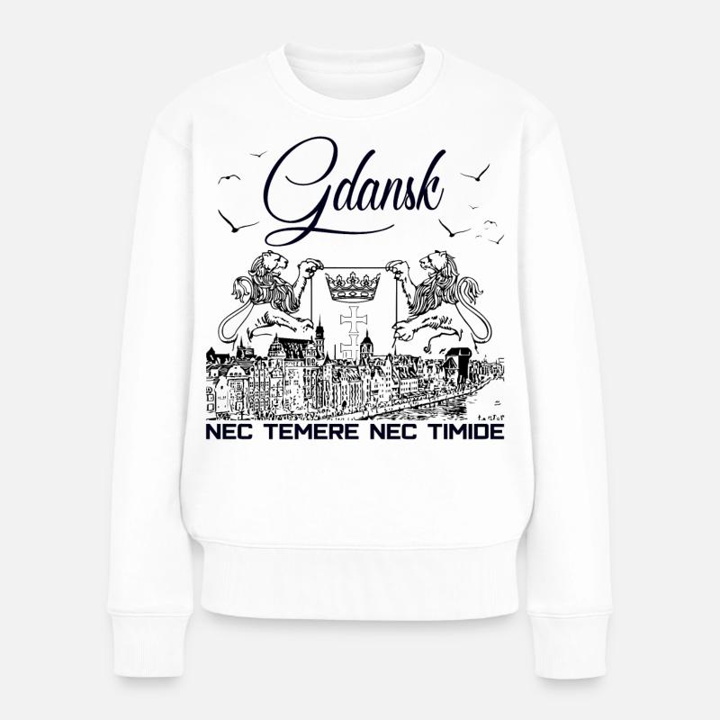Gdansk - Frauen Premium Bio Pullover - Weiß