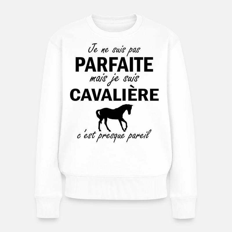 je ne suis pas parfait mais je suis cavalière ... - Pull Premium bio Femme - blanc
