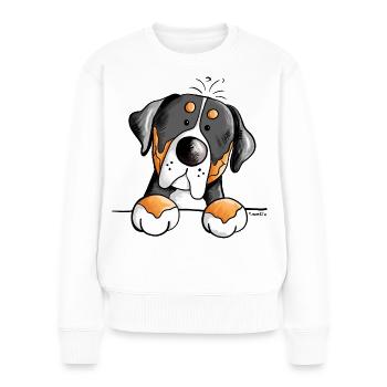 Funny Greater Swiss Mountain Dog - Women's Premium Organic Jumper - white - Front - Julia (174cm)