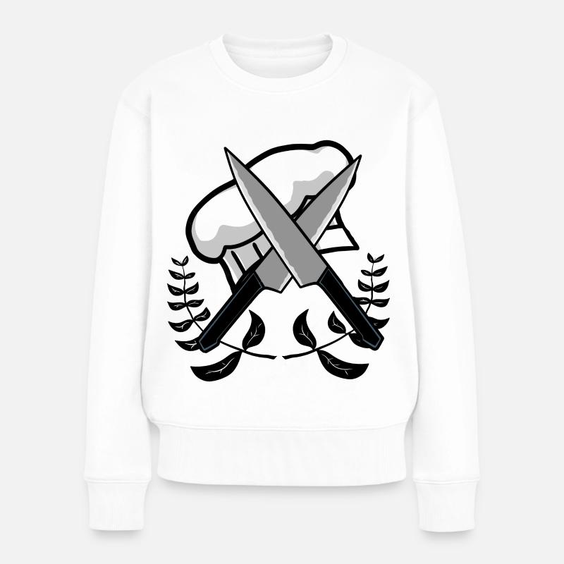 Koch Küche Restaurant Kochmütze Gourmet kochen - Frauen Premium Bio Pullover - Weiß