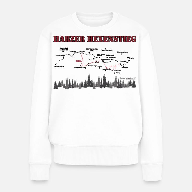 Harzer Hexenstieg - Frauen Premium Bio Pullover - Weiß