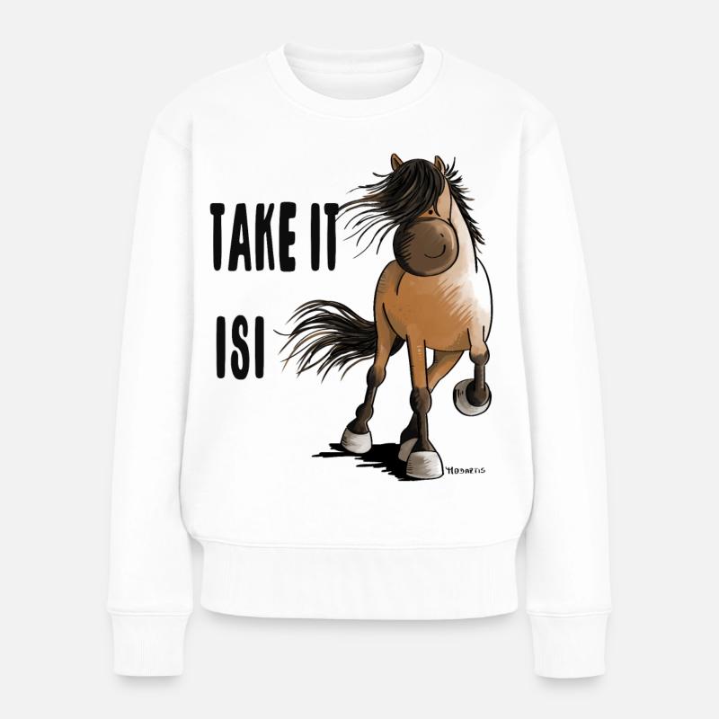 Take It Isi - Frauen Premium Bio Pullover - Weiß