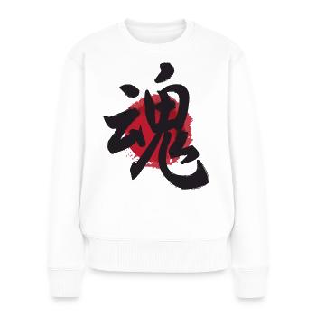 japanisches Kanji tamashii Seelenplakat Japan - Frauen Premium Bio Pullover - Weiß - Vorne - Julia (174cm)
