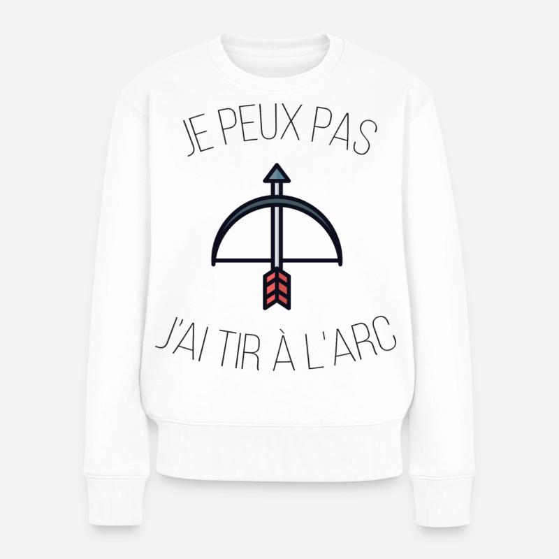 je peux pas j ai tir a l'arc - Pull Premium bio Femme - blanc