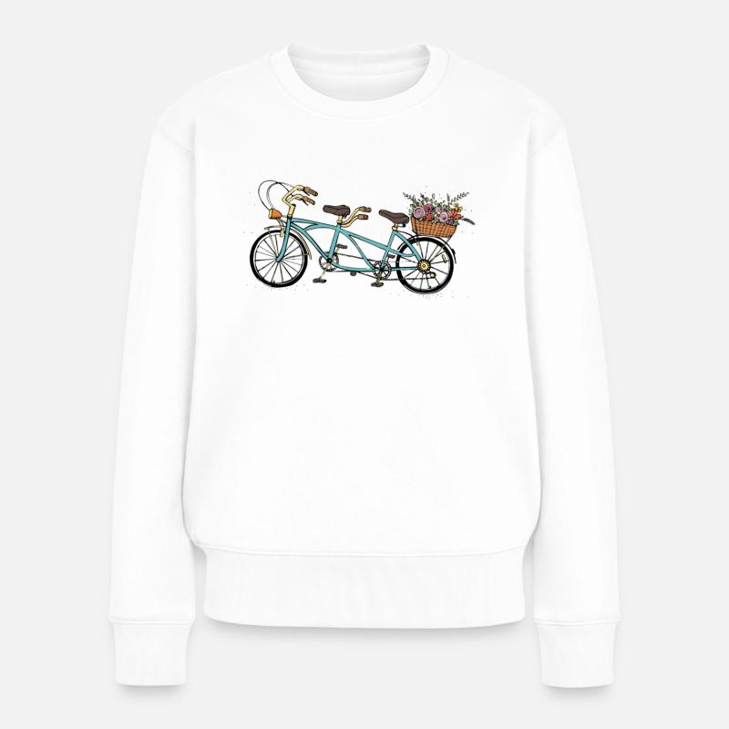Tandem de fleurs - Pull Premium bio Femme - blanc
