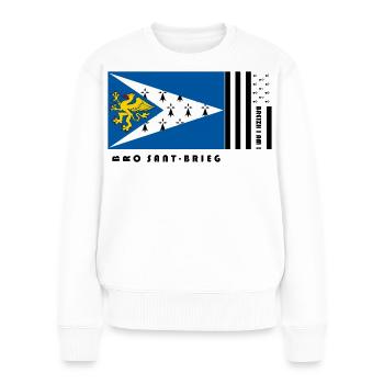 Bretagne - Wappen Pays Saint-Brieuc - Frauen Premium Bio Pullover - Weiß - Vorne - Julia (174cm)