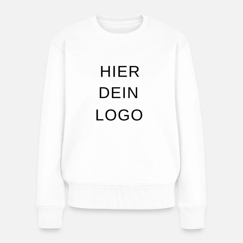 Hier dein logo - Frauen Premium Bio Pullover - Weiß