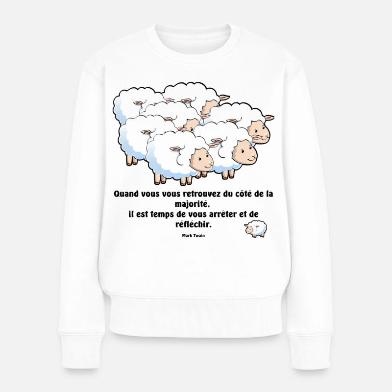 Les moutons de la majorité... - Pull Premium bio Femme - blanc
