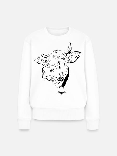 Kuh Kühe - Frauen Premium Bio Pullover - Weiß