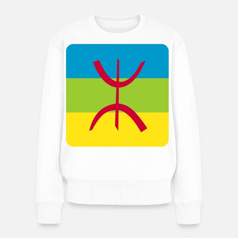 berber flagge aufkleber amazigh ref - Frauen Premium Bio Pullover - Weiß