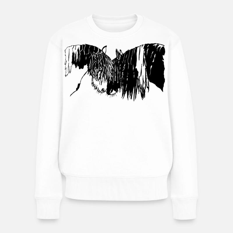 wunderschöne Tinker Reiten Pferde  - Frauen Premium Bio Pullover - Weiß