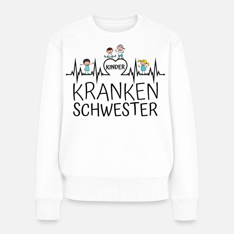 Kinderkrankenschwester Kinder Krankenschwester - Frauen Premium Bio Pullover - Weiß