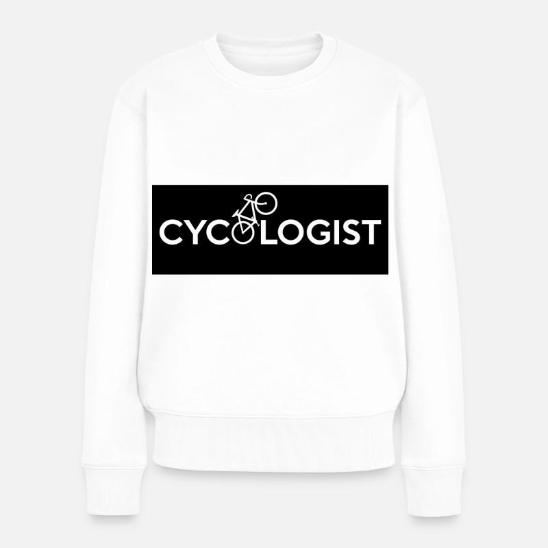CYCOLOGIST STICKER, Vélo - Pull Premium bio Femme - blanc