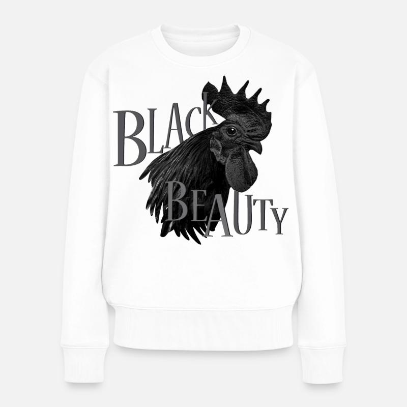 Black Beauty - Frauen Premium Bio Pullover - Weiß