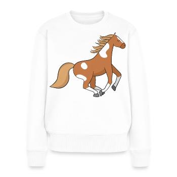 Cheval - Pull Premium bio Femme - blanc - Devant - Julia (174cm)
