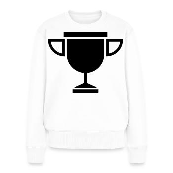 Pokal - Frauen Premium Bio Pullover - Weiß - Vorne - Julia (174cm)