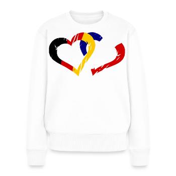 Französisch Deutsche Liebe - Frauen Premium Bio Pullover - Weiß - Vorne - Julia (174cm)
