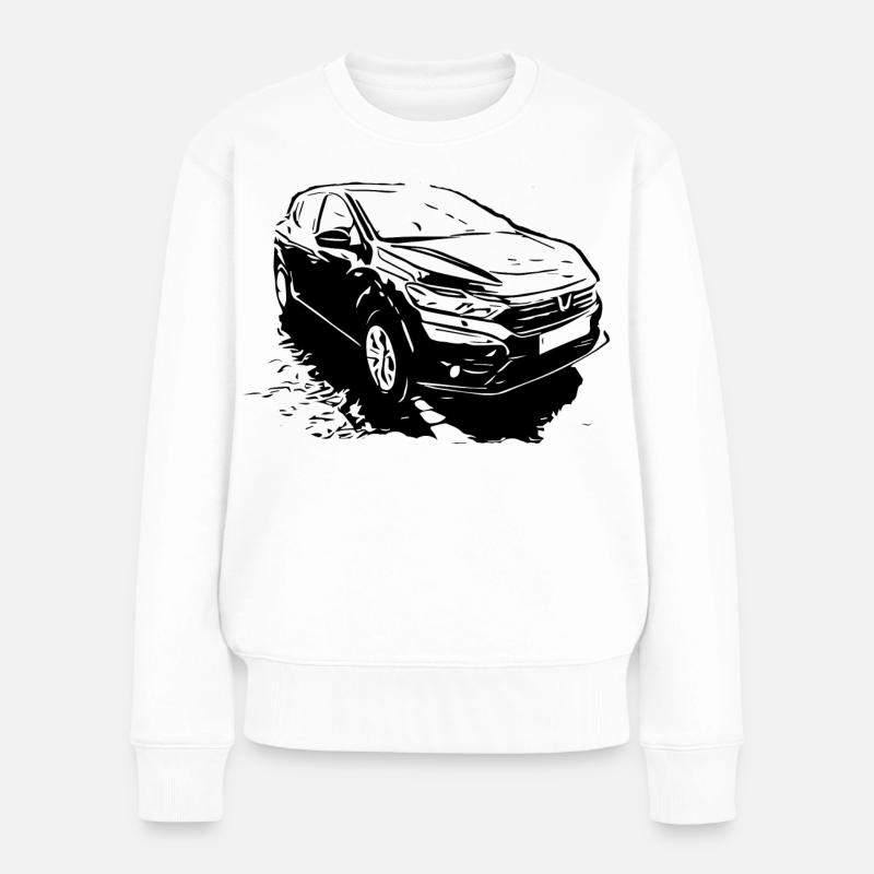 Sandero Lieblingsauto - Frauen Premium Bio Pullover - Weiß