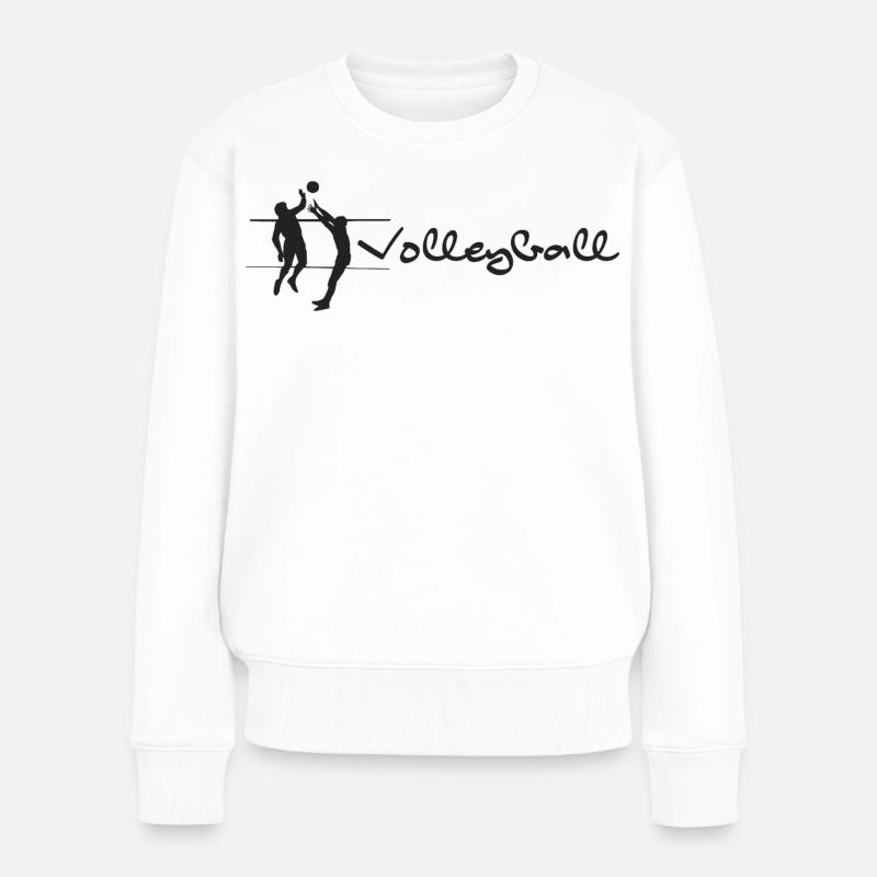Volleyball - Frauen Premium Bio Pullover - Weiß