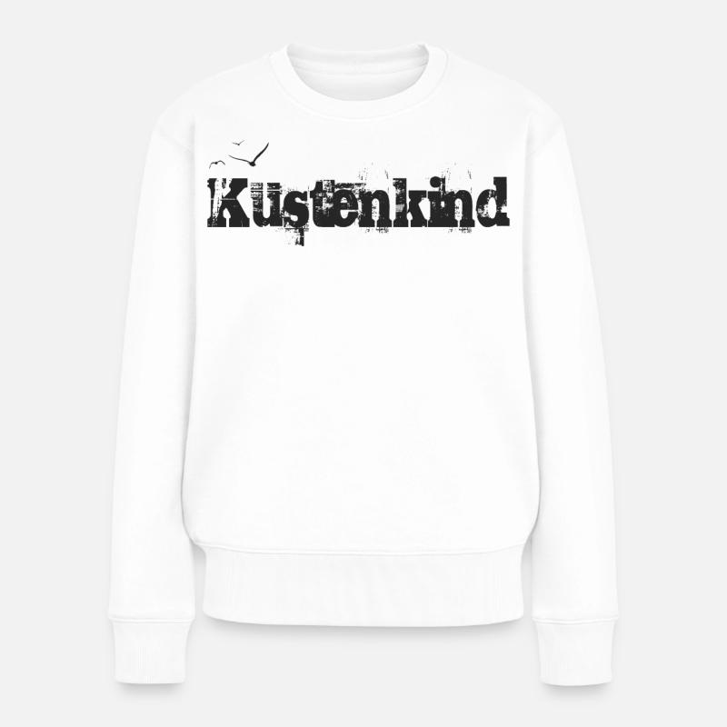 Küstenkind Möwen - Frauen Premium Bio Pullover - Weiß