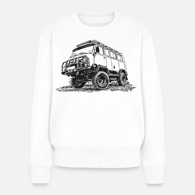 Buchanka UAZ - Frauen Premium Bio Pullover - Weiß
