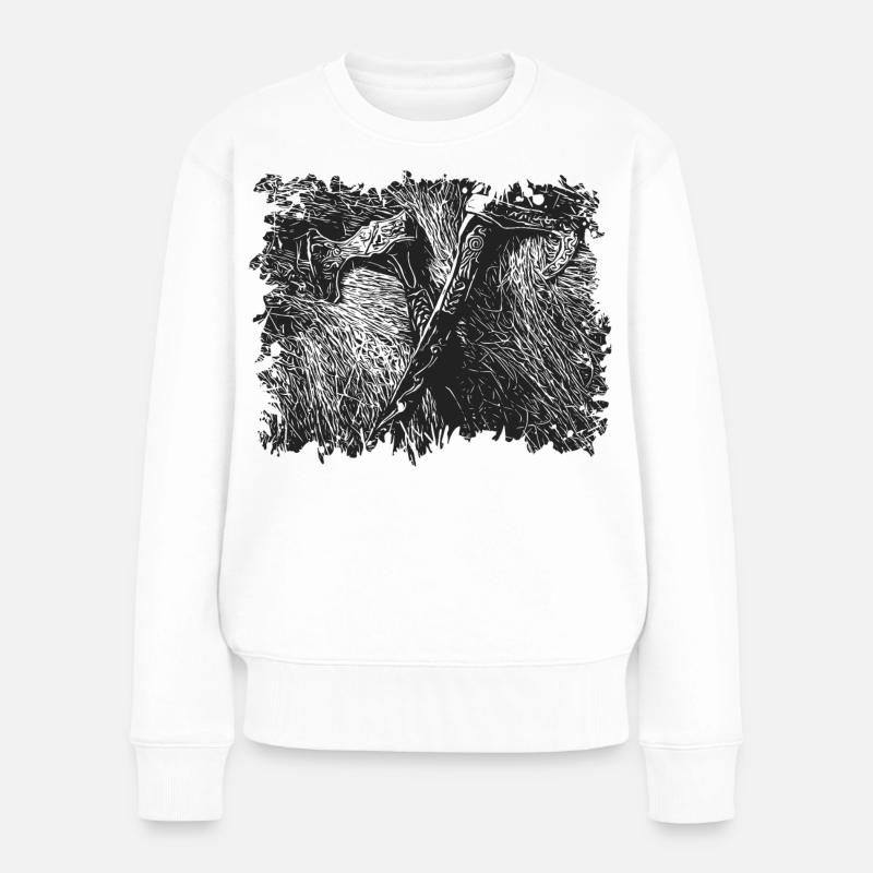 Haches Vikings - Pull Premium bio Femme - blanc