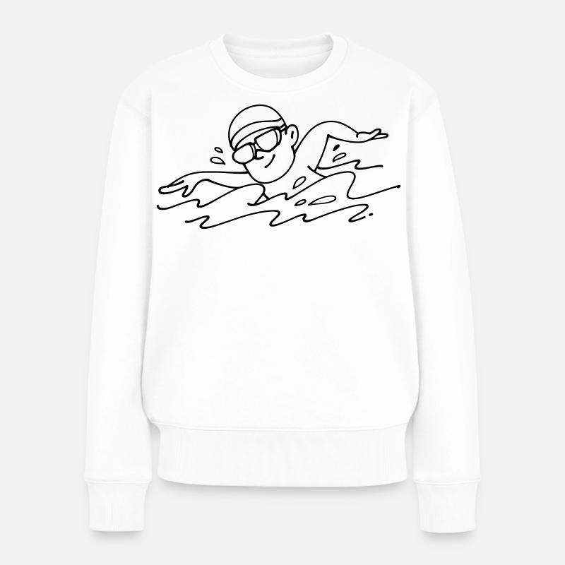 Swimmer - Women's Premium Organic Jumper - white