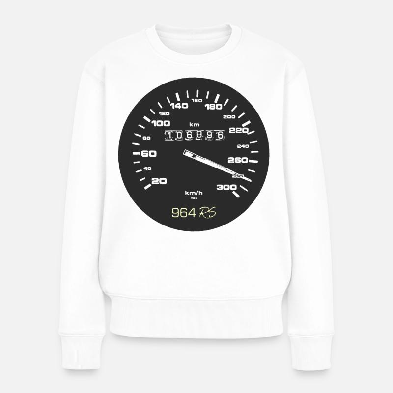 Highspeed - Tacho - Speedmeter - Frauen Premium Bio Pullover - Weiß