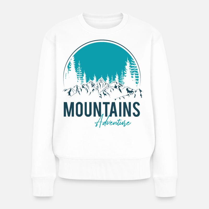 Mountains Adventure - Frauen Premium Bio Pullover - Weiß
