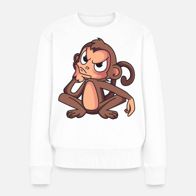 Clever Monkey - Women's Premium Organic Jumper - white
