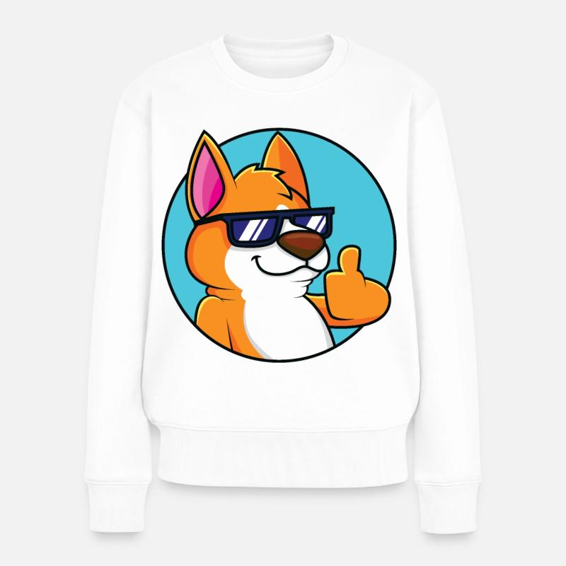 Cooler Fuchs - Daumen hoch - Frauen Premium Bio Pullover - Weiß