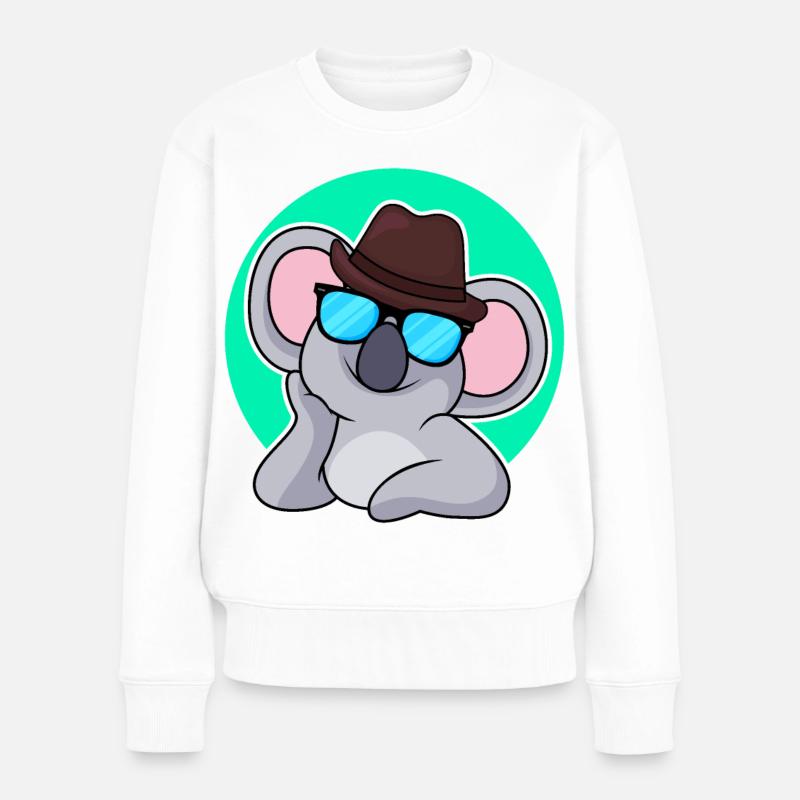 Lustiger Koala Bär - Frauen Premium Bio Pullover - Weiß