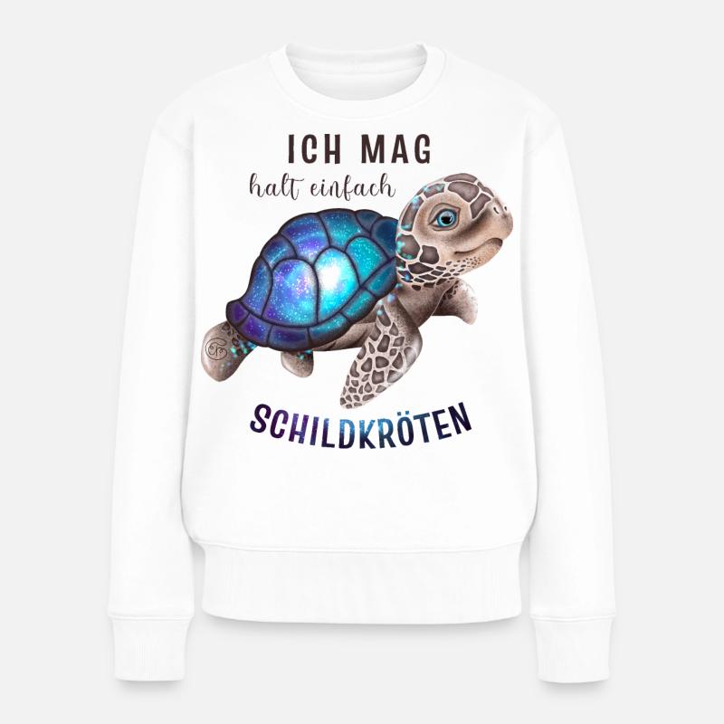 Ich mag halt einfach Schildkröten - Frauen Premium Bio Pullover - Weiß