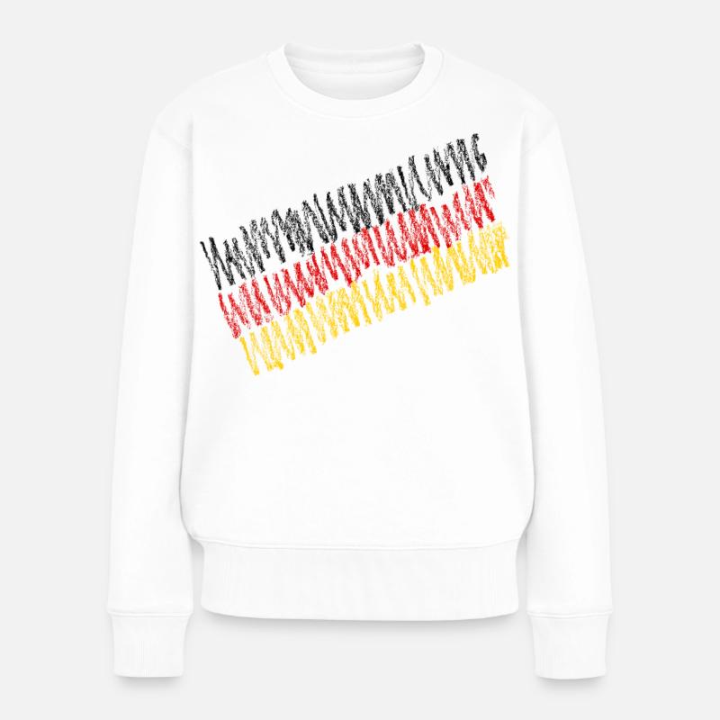 Deutschland - Frauen Premium Bio Pullover - Weiß