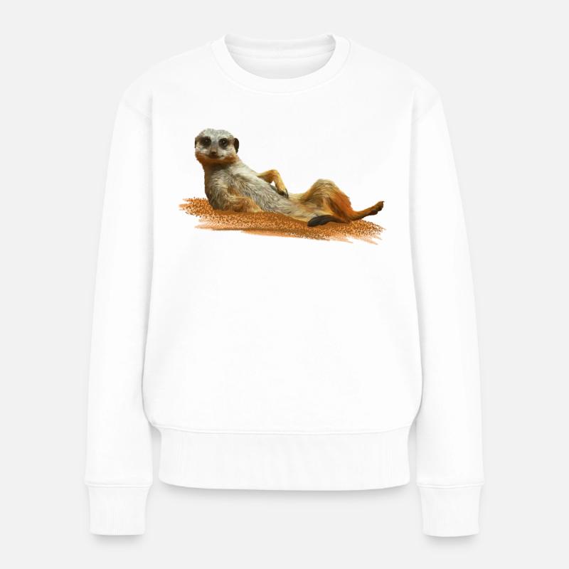 Erdmännchen - Frauen Premium Bio Pullover - Weiß