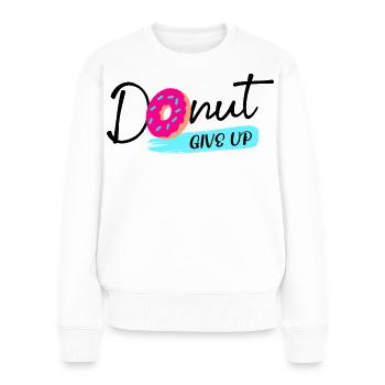 Donut Sweets Statement Snacking Délicieux - Pull Premium bio Femme - blanc - Devant - Julia (174cm)