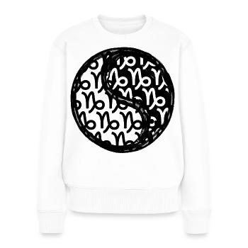 Astronomie Capricorne Horoscope Signe du zodiaque - Pull Premium bio Femme - blanc - Devant - Julia (174cm)