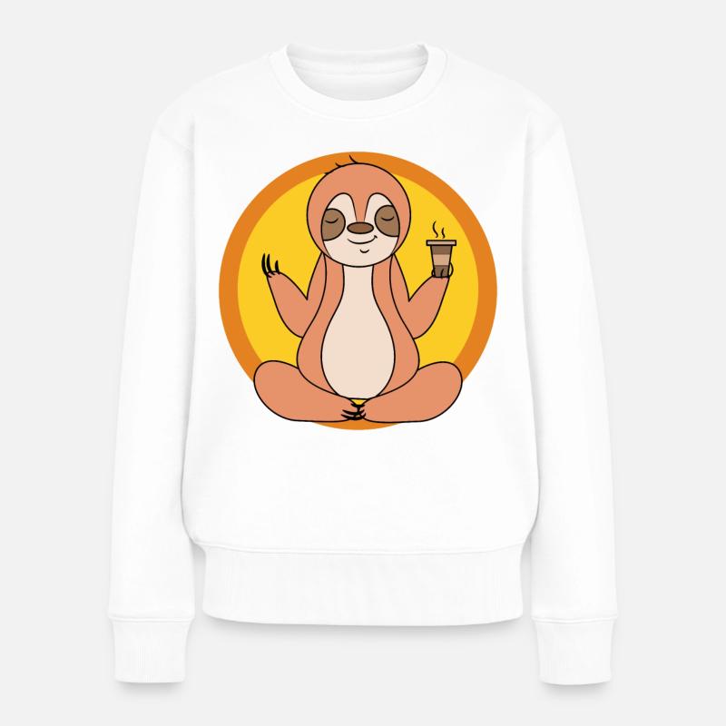 Cool Chillen Faultier Säugetier Relax Vegetarier - Frauen Premium Bio Pullover - Weiß