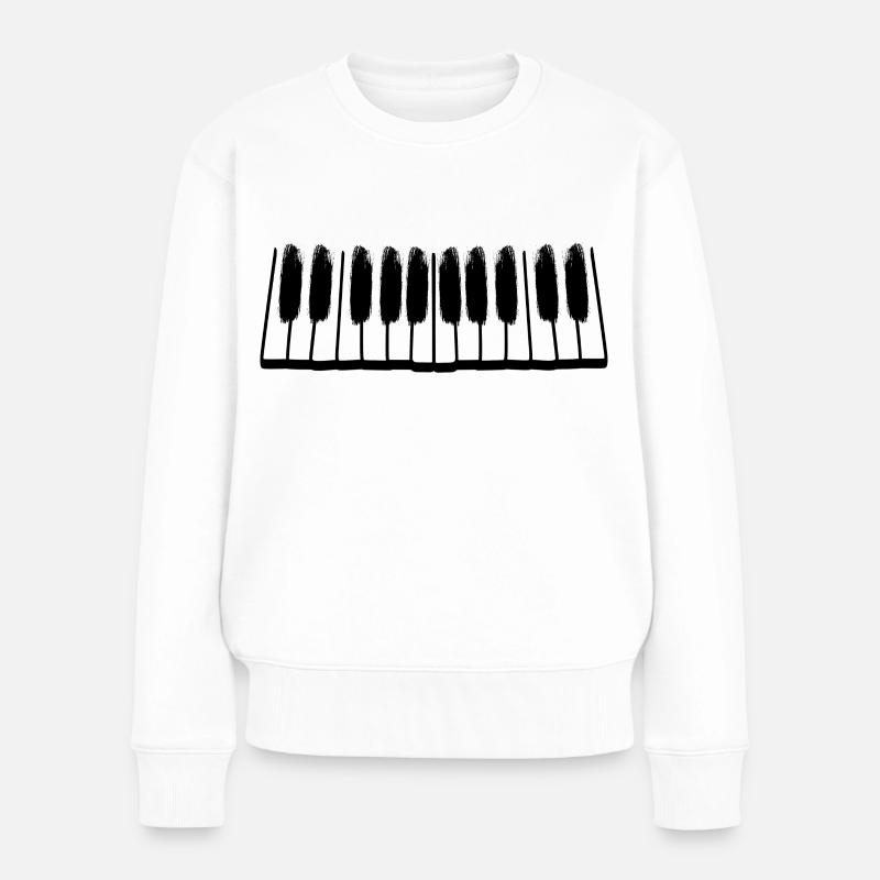 Klaviertasten - Frauen Premium Bio Pullover - Weiß