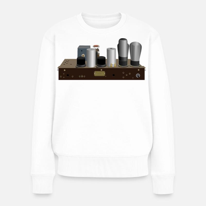 Chassis eines alten Röhrenradios - Frauen Premium Bio Pullover - Weiß